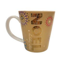 Starbucks Coffee Mug Holiday 2006 Noel Holiday Cheer Gold Red 14 oz Hot Cold Dri